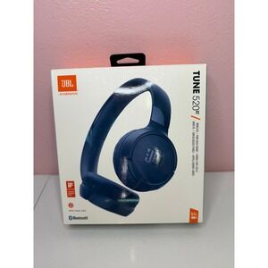 JBL Tune 520BT Wireless On-Ear Headphones Blue Bluetooth 5.3 Pure Bass Sound New